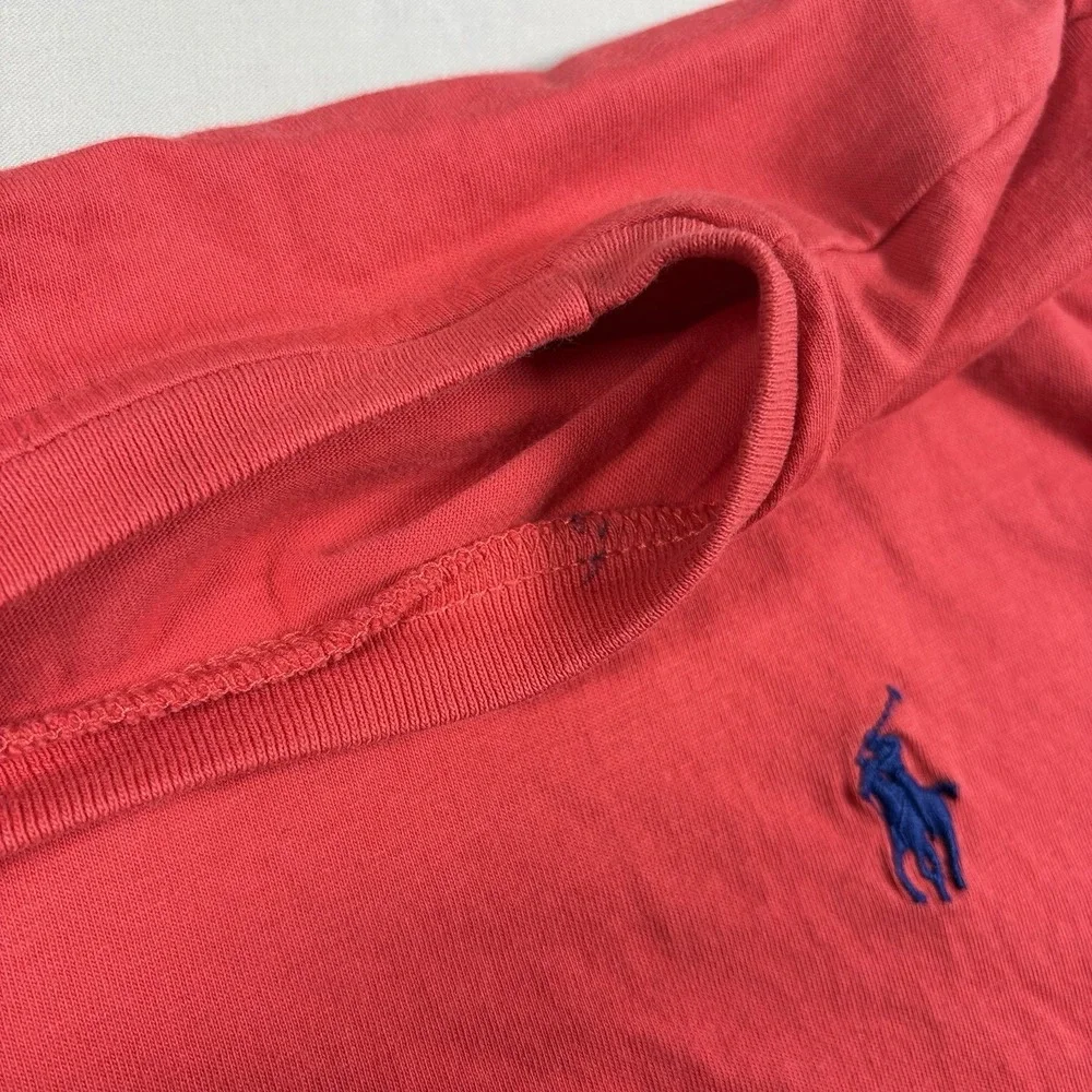 Polo Ralph Lauren T Shirt Lot 2 Mens Medium Red Crew Neck V Neck Pony Logo Tee
